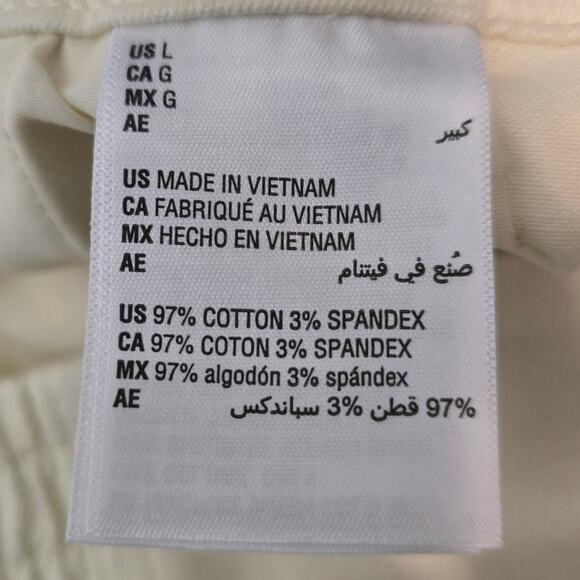 On 34th Cream Wide Leg Ankle High Rise Work Business Chino Women's Pants L NWT - Picture 6 of 6